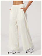 Wide-Leg Flare Leggings in Beige – Vanta Blvck women's activewear, Dubai