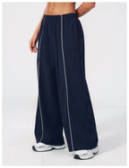 Wide-Leg Flare Leggings in Navy – Vanta Blvck women's activewear, Dubai