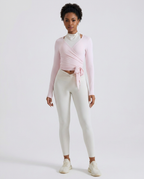 Crossover Strap Long Sleeve Cover-Up