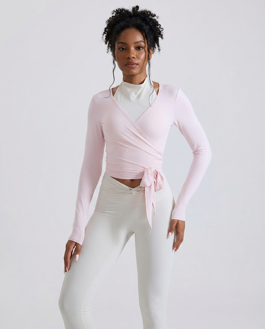 Crossover Strap Long Sleeve Cover-Up