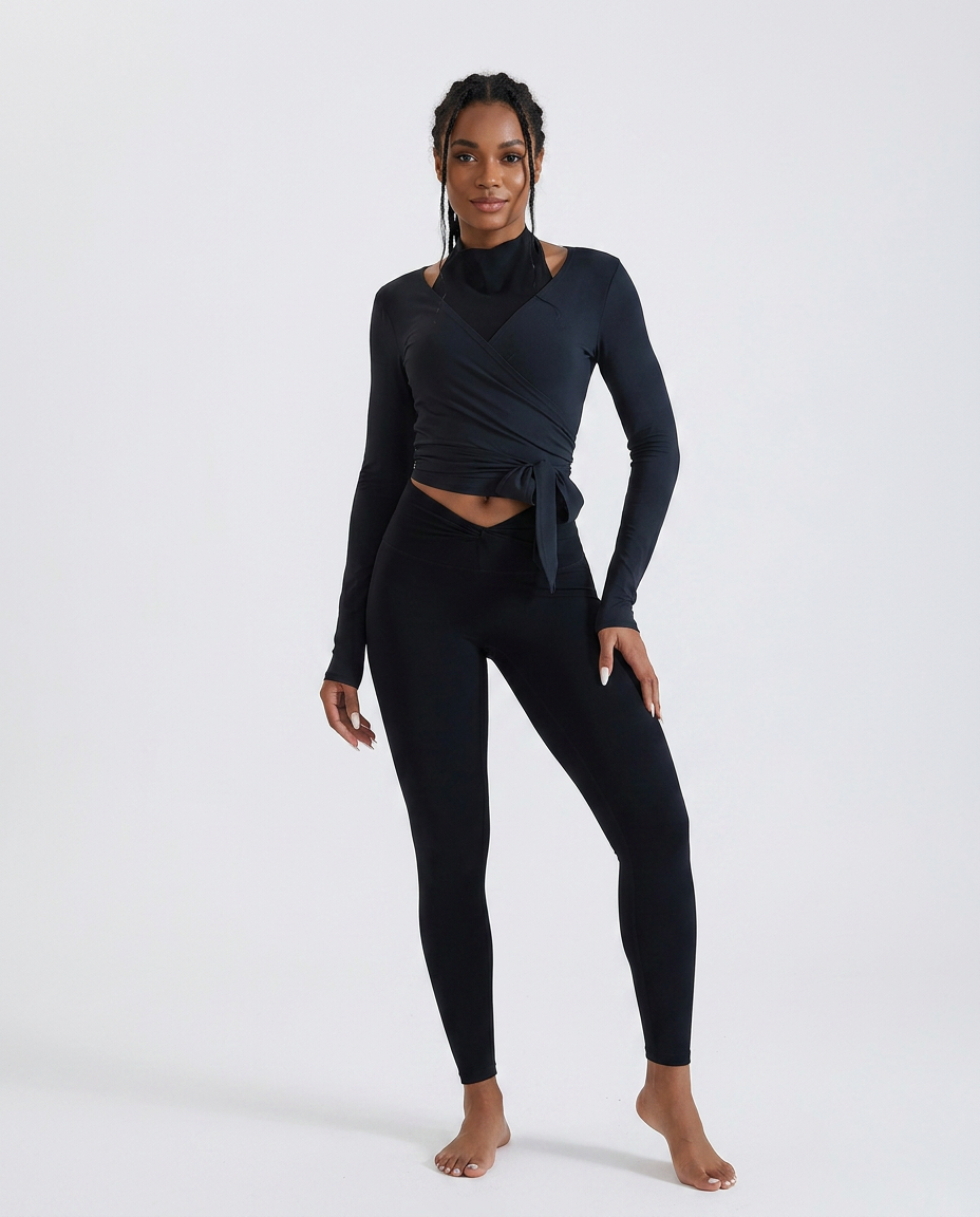 Crossover Strap Long Sleeve Cover-Up