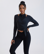 Crossover Strap Long Sleeve Cover-Up