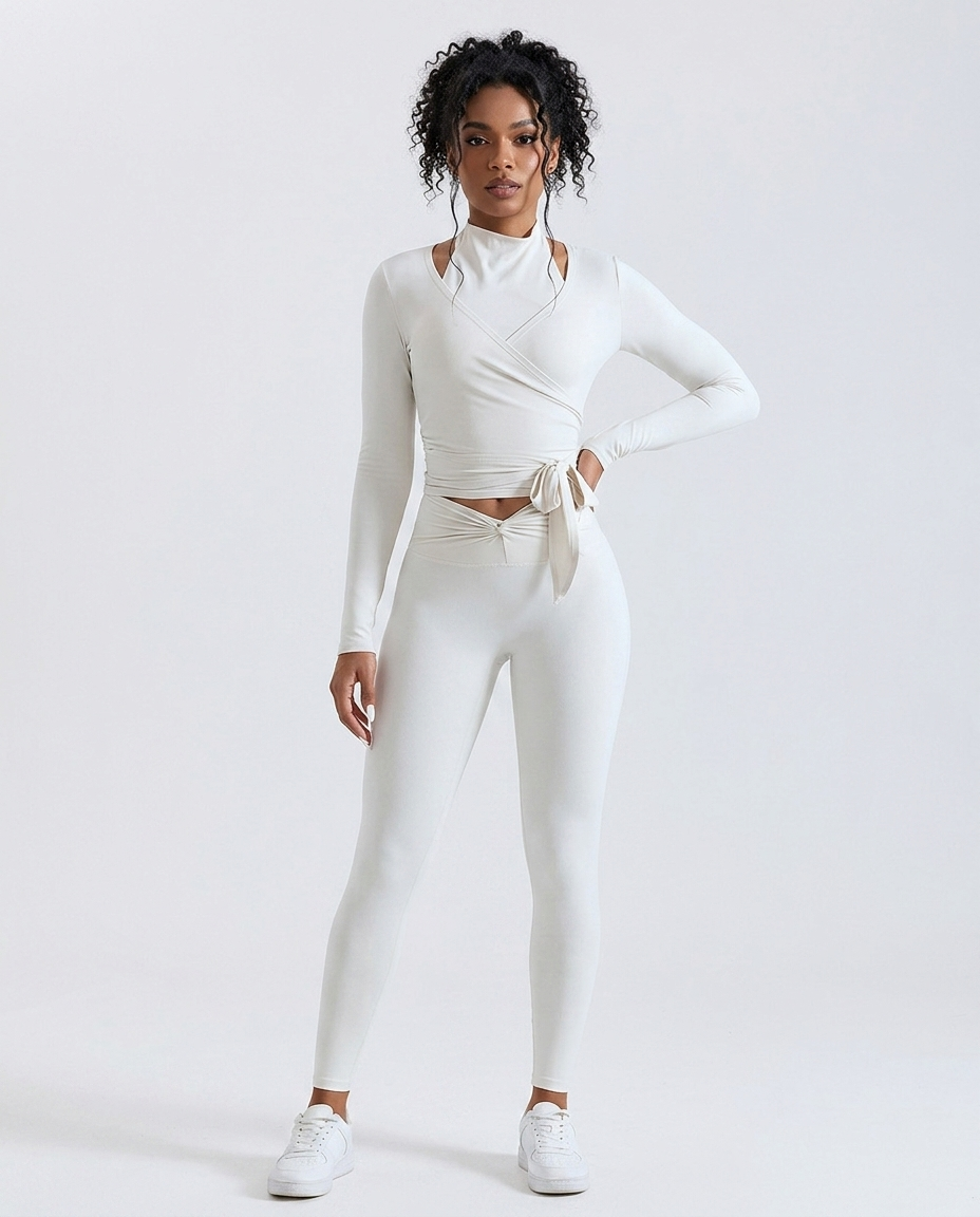 Crossover Strap Long Sleeve Cover-Up