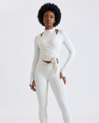 Crossover Strap Long Sleeve Cover-Up