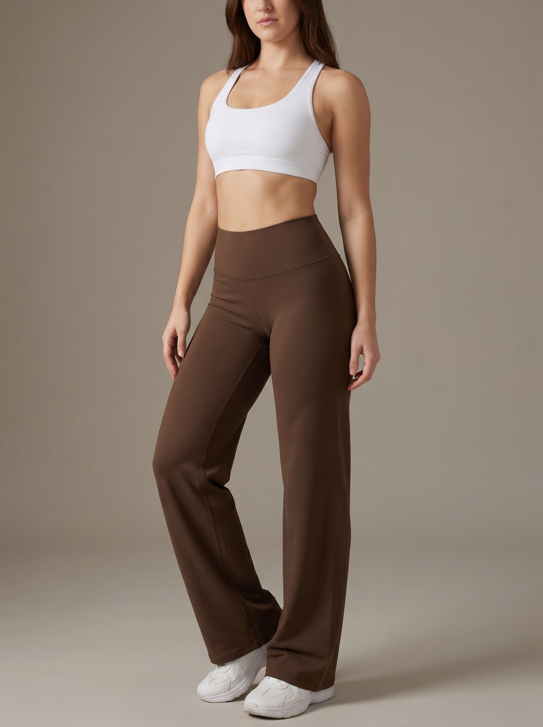 Studio Flare Leggings in Black Coffee – Vanta Blvck women's activewear, Dubai